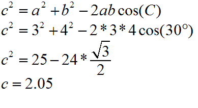 Law of Cosines solved