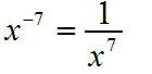 negative exponents