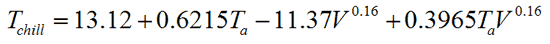 Wind Chill in Celsius